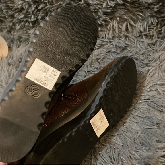 Ladies Faux Suede Brown Clarks Cloudsteppers - Picture 6 of 7